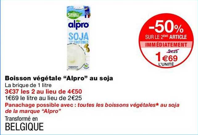 Boisson végétale “Alpro” au soja