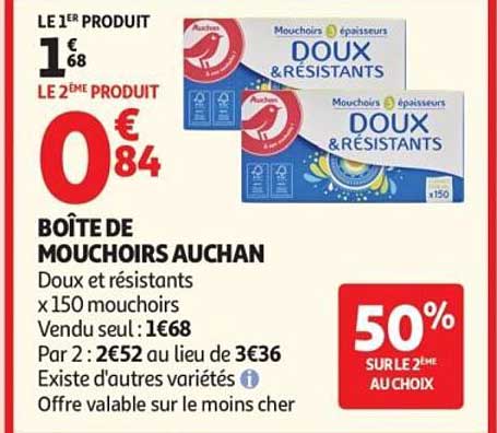 BOITE DE MOUCHOIRS AUCHAN