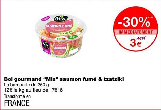 Bol gourmand “Mix” saumon fumé & tzatziki