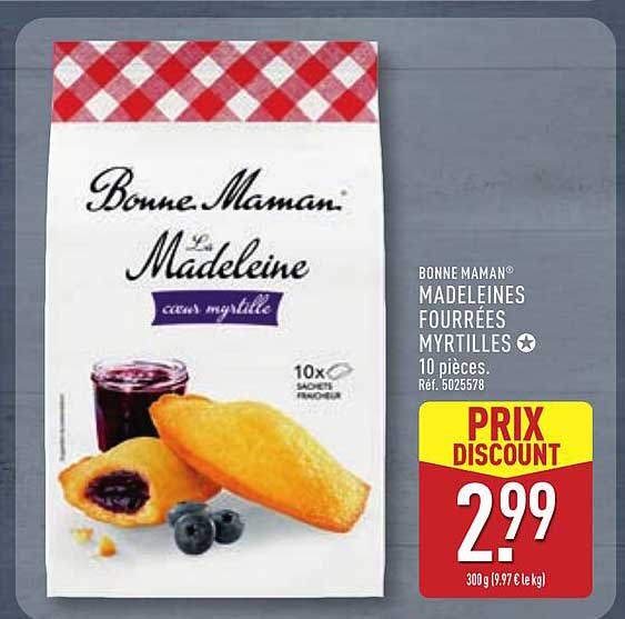 BONNE MAMAN® MADELEINES FOURRÉES MYRTILLES
