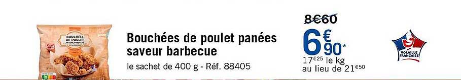 Bouchées de poulet panées saveur barbecue