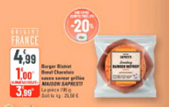 Bourgar Blatot Bœuf Charnière SURGE Saucisse grillée MAISON SAPRESTI