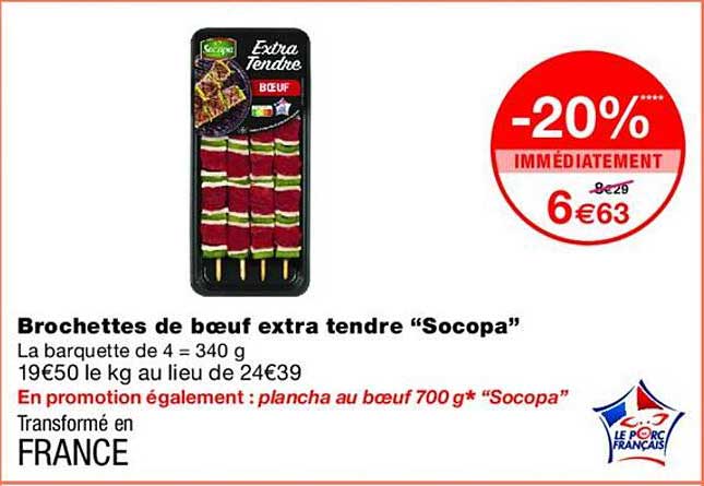 Brochettes de bœuf extra tendre “Socopa”