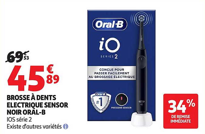 BROSSE À DENTS ELECTRIQUE SENSOR NOIR ORAL-B IOS série 2