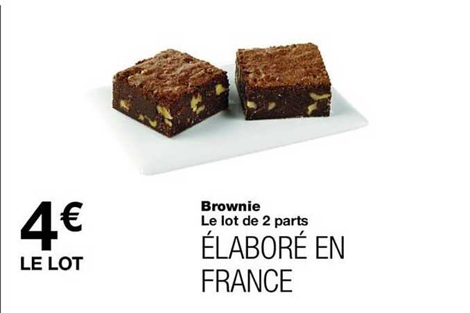 Brownie Le lot de 2 parts ÉLABORÉ EN FRANCE