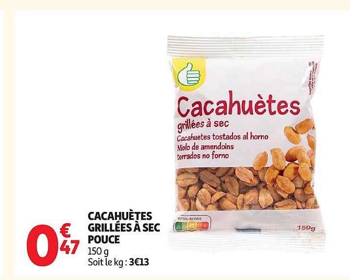 CACAHUÈTES GRILLÉES À SEC POUCE
