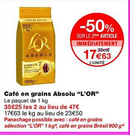 Café en grains Absolu “L’OR”