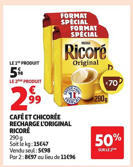 CAFÉ ET CHICORÉE RECHARGE L'ORIGINAL RICORÉ