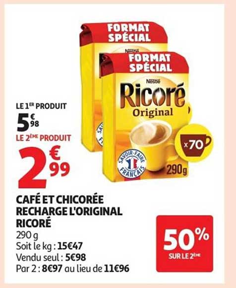 CAFÉ ET CHICORÉE RECHARGE L'ORIGINAL RICORÉ