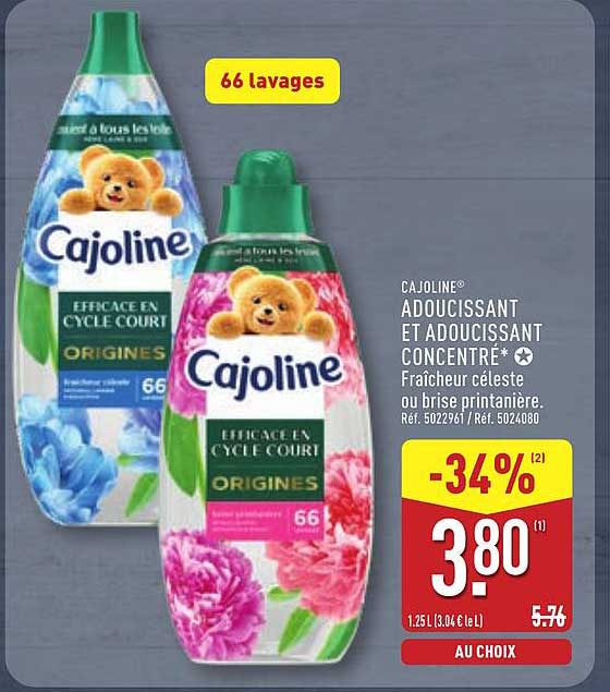 CAJOLINE ADOUCISSANT ET ADOUCISSANT CONCENTRÉ*