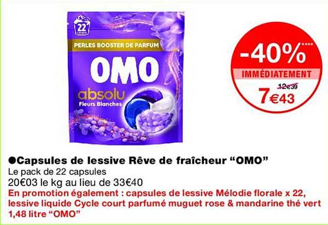 Capsules de lessive Rêve de fraîcheur “OMO”