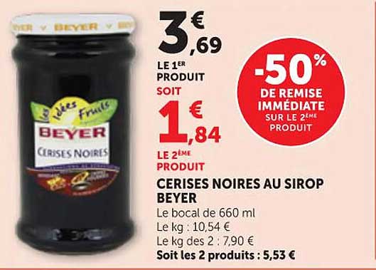 CERISES NOIRES AU SIROP BEYER