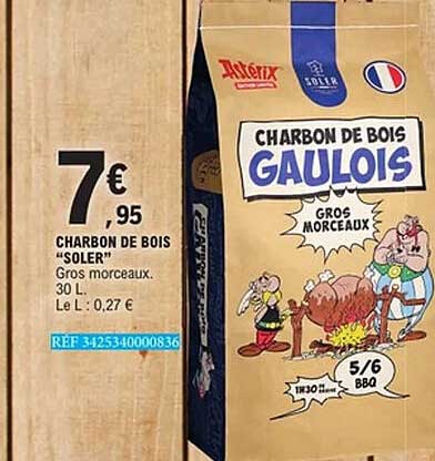 CHARBON DE BOIS "SOLER" Gros morceaux 30 L. Le L : 0,27 €