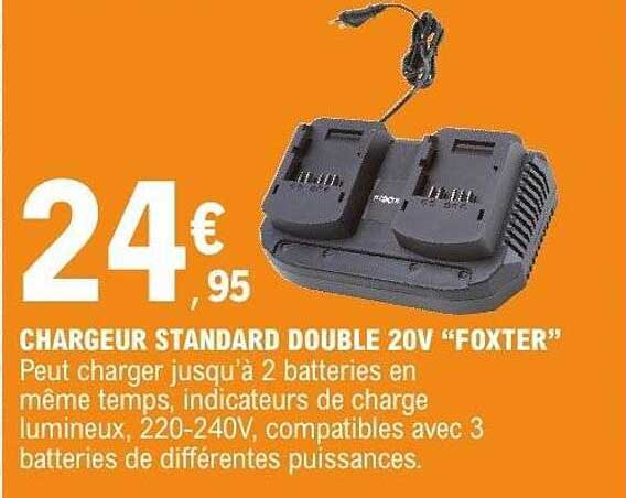 CHARGEUR STANDARD DOUBLE 20V “FOXTER”