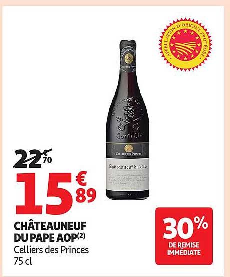 CHÂTEAUNEUF DU PAPE AOP(2) Celliers des Princes 75 cl