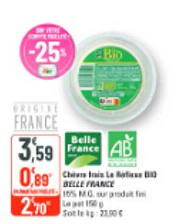 Chèvre frais La Bûche BIO BELLE FRANCE