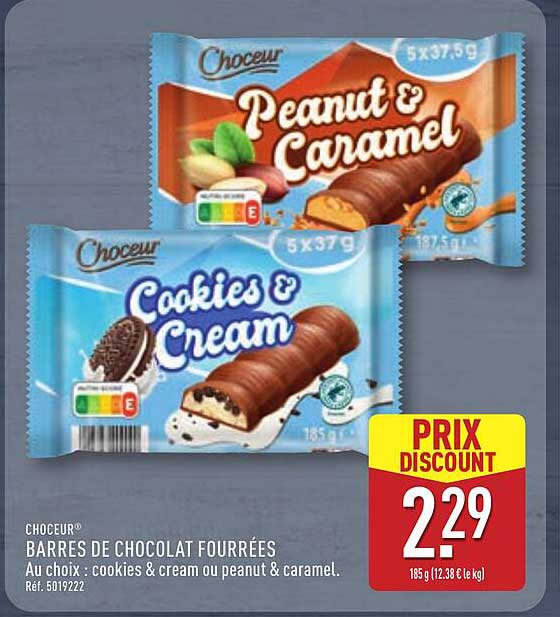 CHOCEUR® BARRES DE CHOCOLAT FOURRÉES