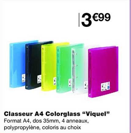 Classeur A4 Colorglass “Viquel”