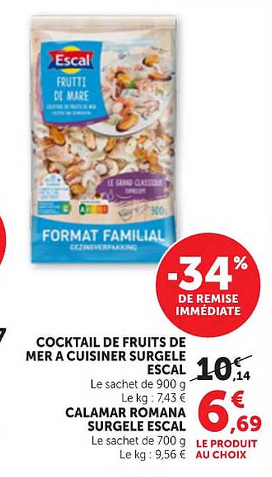 COCKTAIL DE FRUITS DE MER A CUISINER SURGELE ESCAL