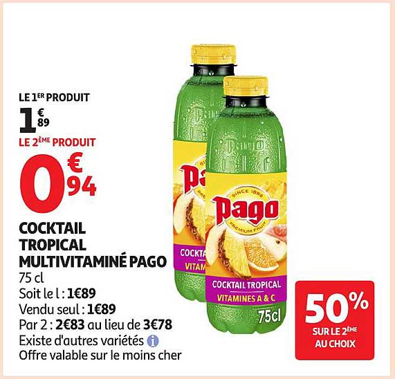 COCKTAIL TROPICAL MULTIVITAMINÉ PAGO