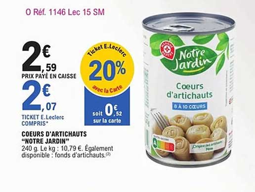 Coeurs d'artichauts "NOTRE JARDIN" 240 g