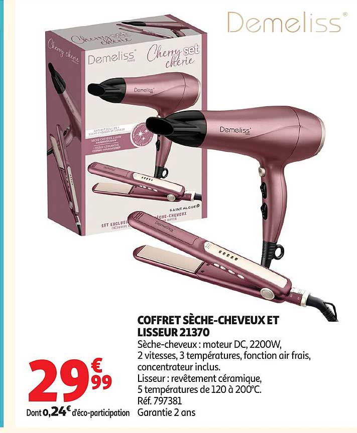 COFFRET SÈCHE-CHEVEUX ET LISSEUR 21370