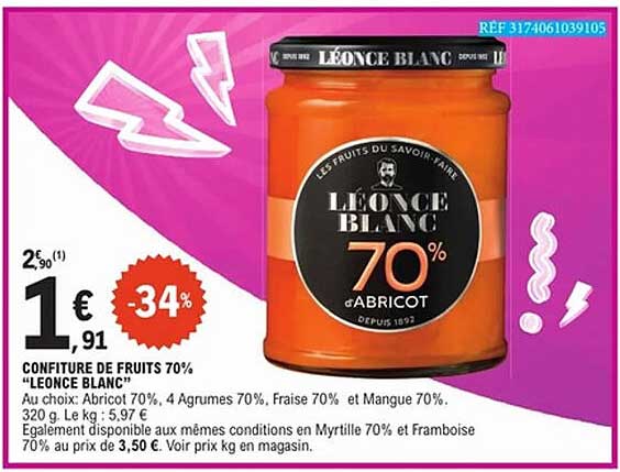 CONFITURE DE FRUITS 70% “LÉONCE BLANC”