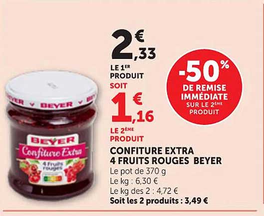 CONFITURE EXTRA 4 FRUITS ROUGES BEYER