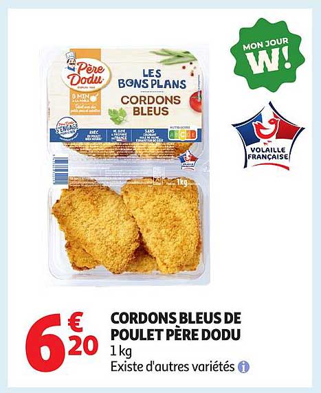 CORDONS BLEUS DE POULET PERE DODU 1 kg Existe d'autres variétés
