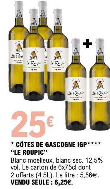 CÔTES DE GASCOGNE IGP**** “LE ROUPIC”