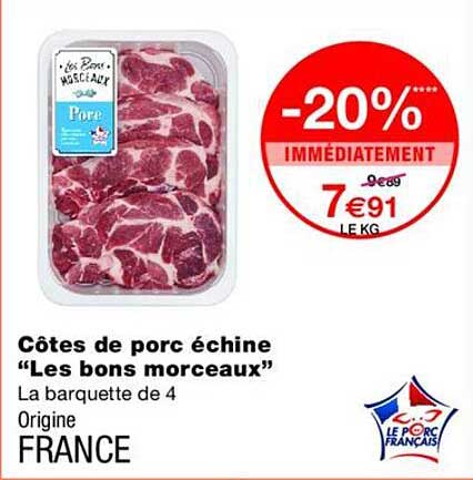 Côtes de porc échine “Les bons morceaux”
