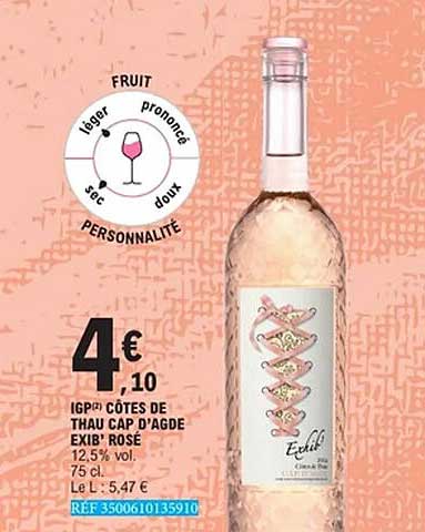 CÔTES DE THAU CAP D'AGDE EXIL ROSE