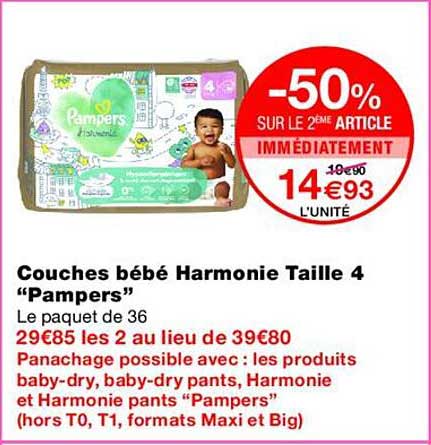 Couches bébé Harmonie Taille 4 “Pampers”