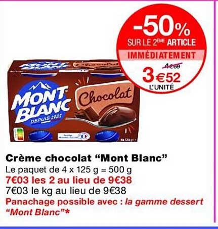 Crème chocolat “Mont Blanc”
