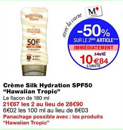 Crème Silk Hydration SPF50 “Hawaiian Tropic”