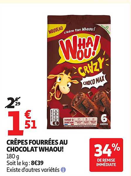 CRÊPES FOURRÉES AU CHOCOLAT WHAOU!
