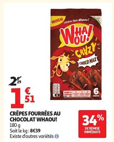 CRÊPES FOURRÉES AU CHOCOLAT WHAOU!