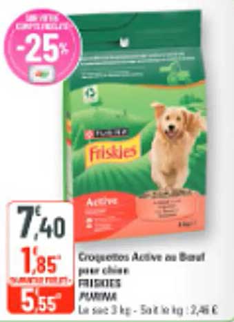 Croquettes Active au Bœuf pour chien FRISKIES PURINA