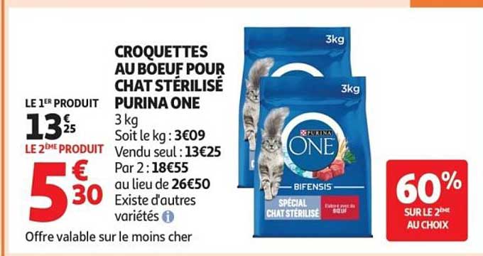 CROQUETTES AU BOEUF POUR CHAT STÉRILISÉ PURINA ONE