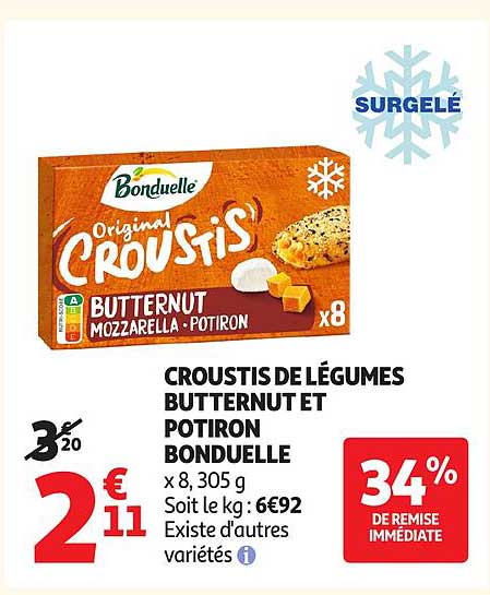 CROUSTIS DE LÉGUMES BUTTERNUT ET POTIRON BONDUELLE