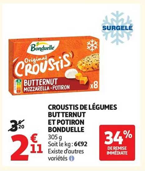 CROUSTIS DE LÉGUMES BUTTERNUT ET POTIRON BONDUELLE
