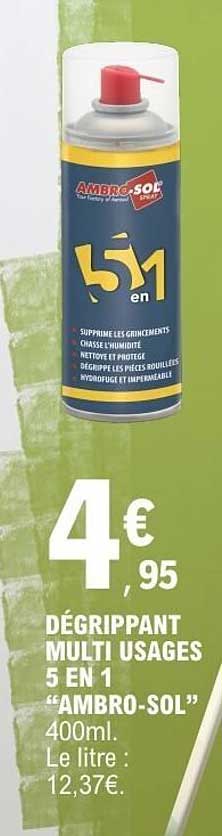 DÉGRIPPANT MULTI USAGES 5 EN 1 “AMBRO-SOL” 400ml.