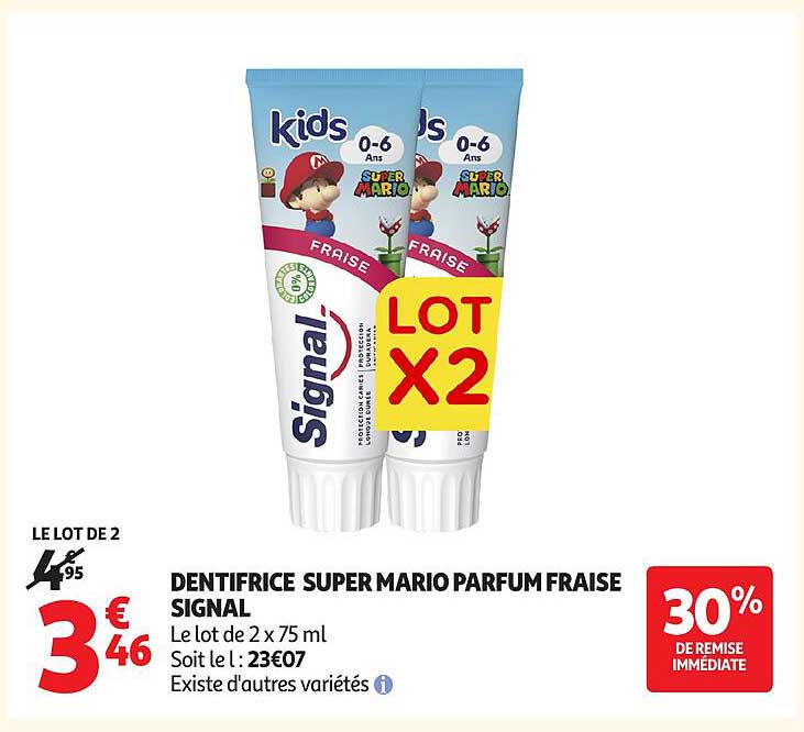 DENTIFRICE SUPER MARIO PARFUM FRAISE SIGNAL