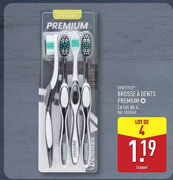 DENTITEX BROSSE À DENTS PREMIUM Le lot de 4. Réf. 5020269