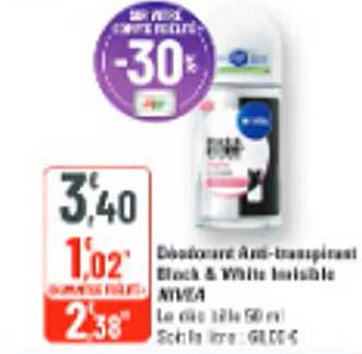Déodorant Anti-transpirant Black & White Invisible NIVEA