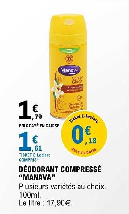 DÉODORANT COMPRESSÉ “MANAVA”