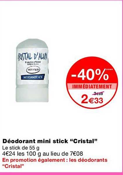 Déodorant mini stick “Cristal”