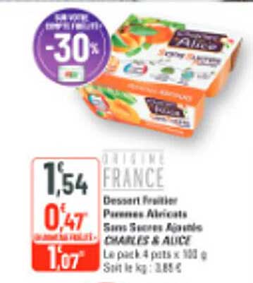 Dessert Fraisier Pommes Abricots Sans Sucre Ajouté CHARENTE & AILICE
