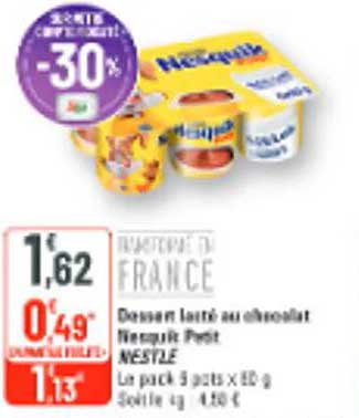 Dessert lacté au chocolat Nestlé Petit