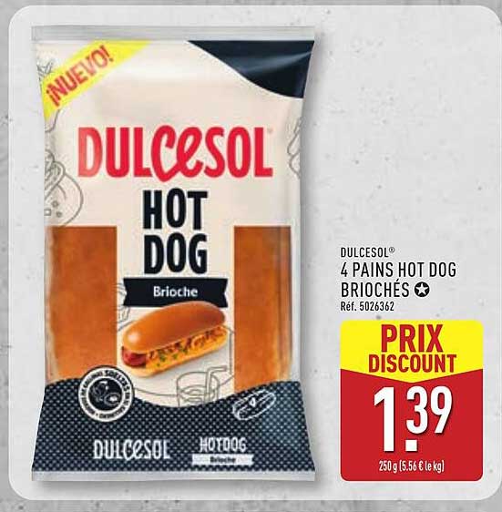 DULCESOL 4 PAINS HOT DOG BRIOCHÉS